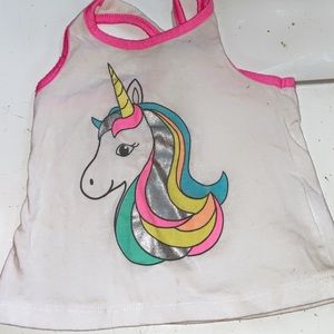 18 month// white unicorn play shirt